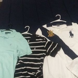 2 lg and 1 M polo shirts